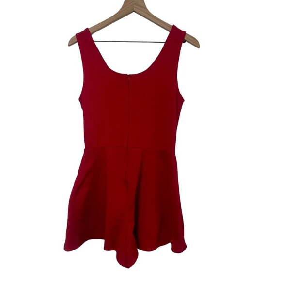 Bettie Page Women’s Romper Size Small Red Sleeveless BD134637 Zip Pockets NWT - Picture 2 of 11